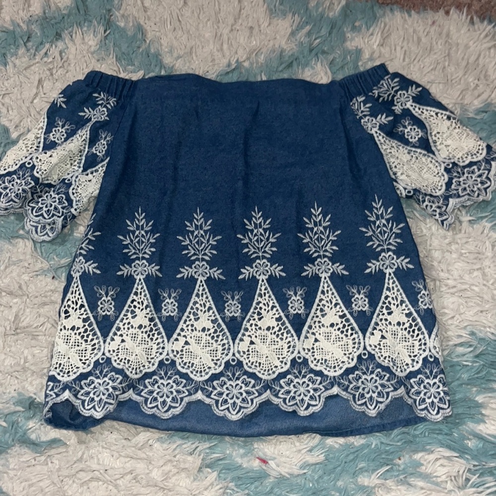 Denim off the shoulder top